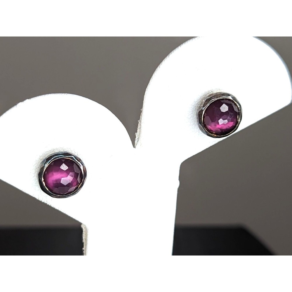 Ippolita Earrings Sterling Silver Wonderland Lollipop Studs Grape MSRP $275